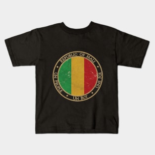 Vintage Republic of Mali Africa African Flag Kids T-Shirt